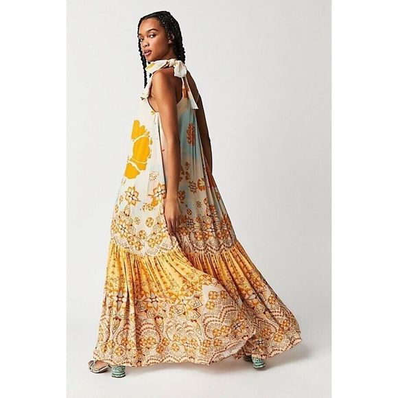 Free People Cote D Azur Maxi Dress Size S - Picture 1 of 9